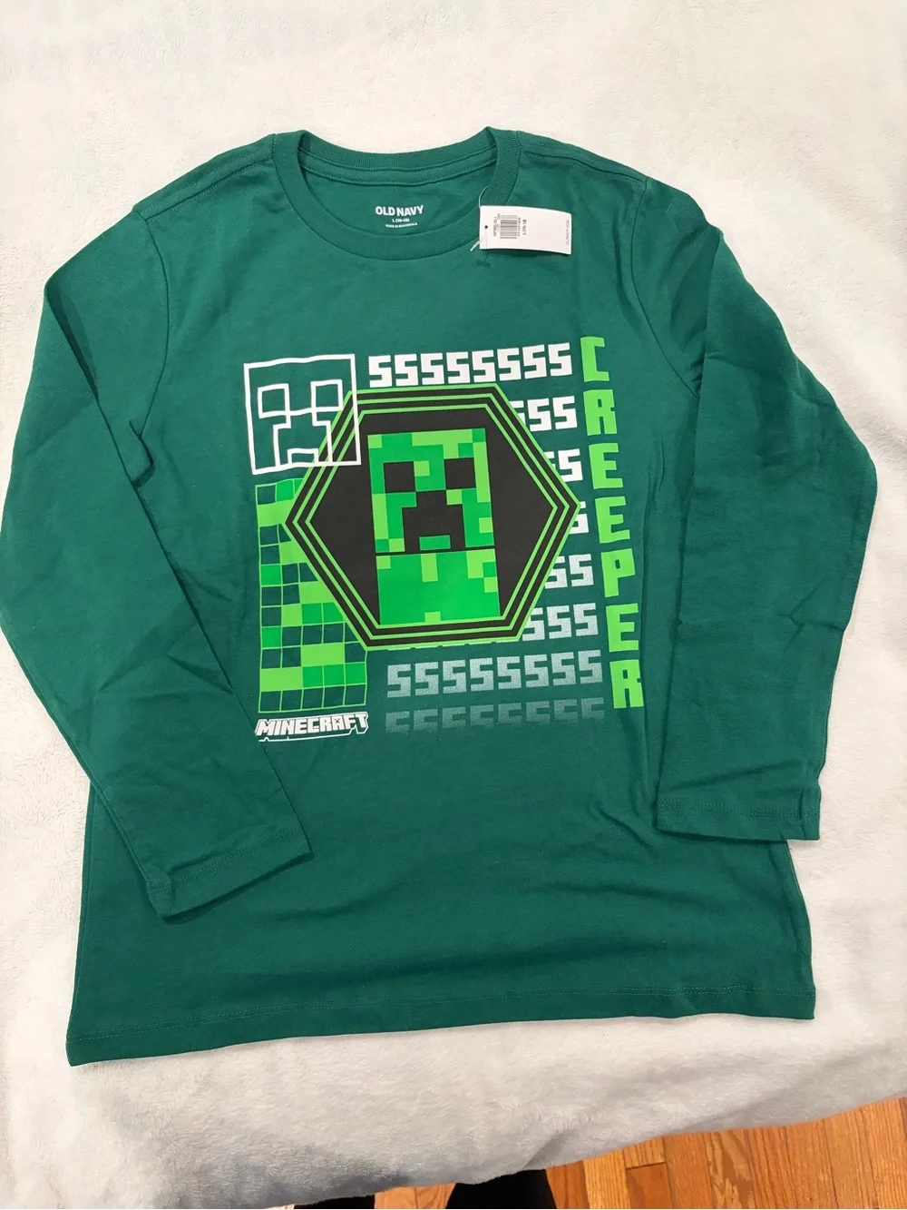 Old Navy long sleeve Minecraft tee
